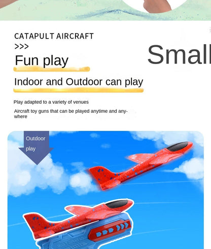 Children's Outdoor Ejection Aircraft Toys Foam Aircraft Oy Gun Parent-Child Outdoor Games Toys Children's Gifts Flying Toy