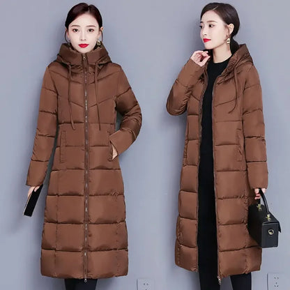 Winter Parkas Hooded Down Cotton Women Jacket Windproof Rainproof Thick Warm Coat Fashion 5XL White Female Long Snow Overcoat