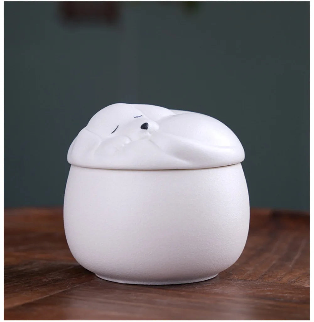 Ceramic Urn Dog Hair and Teeth Storage Pets Memorials Urn for Dogs Ashes Sealed and Moisture-proof Pet Souvenir Products