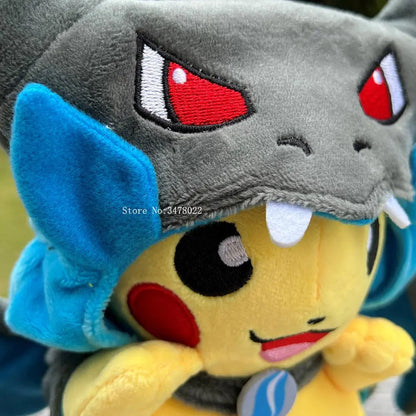 4 Styles Cosplay Pokemon Plush Mega Shiny Charizard XY Pikachu Cloak Stuffed Toy Cartoon Soft Doll