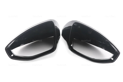 High Quality Carbon Fiber Glossy Black Replacement Side Mirror Covers Cap for Audi A6 S6 RS6 C8 A7 S7 RS7 A8 Left hand Drive