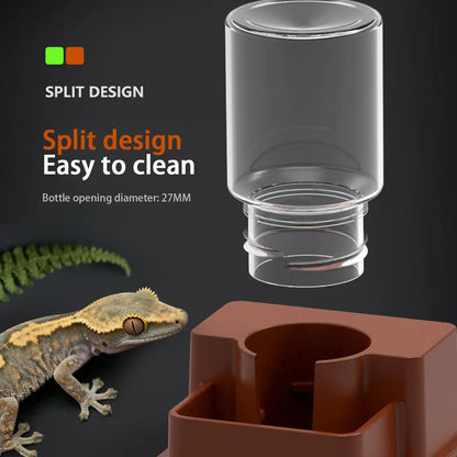 Automatic Reptile Feeder Automatic Detachable Reptile Bowl Tortoise Water Dish Gecko Drink Dispenser for Lizard Chameleon Snake