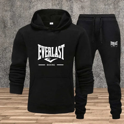 Autumn and winter men's set: Fashionable fitness jogging pullover, hooded sweatshirt, sweatshirt and casual pants two-piece set
