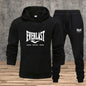 Autumn and winter men's set: Fashionable fitness jogging pullover, hooded sweatshirt, sweatshirt and casual pants two-piece set