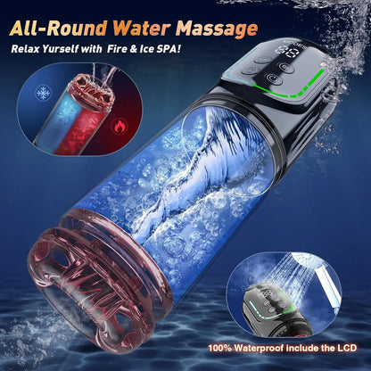 Automatic Male Masturbation Cup Thrusting Rotation Male Masturbator Sucking Licking Vacuum Penis Pump Real Pocket Pussy Sex Toys
