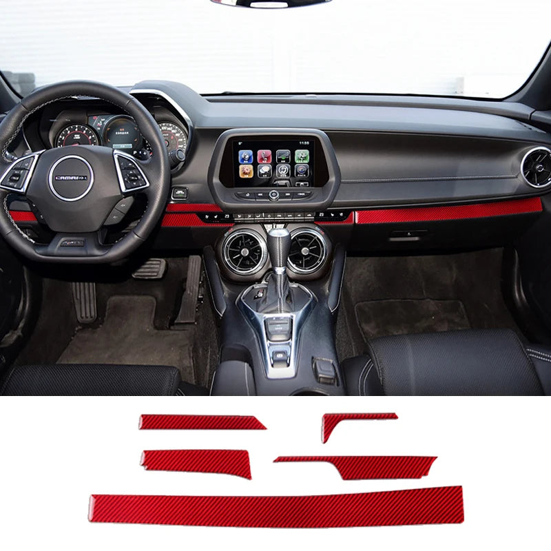 For Chevrolet Camaro 2016-2019 Car Dashboard Panel Cover Decorative Sticker Carbon Fiber Style Interior Modification Accessories