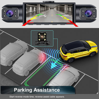 Dash Cam Vehicle DVR Video Recorder 4 Cameras for Cars Black Box Front Rear Internal Night Vision Loop Recording Dashcam Car 360