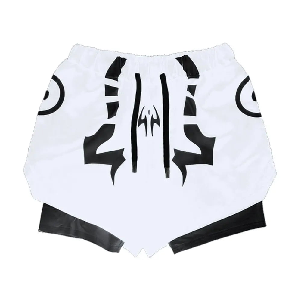 Anime Jujutsu Kaisen Compression Set Fitness Suit for Men Quick Dry 3D Compression Shirt+Gym Shorts Running Workout Sportswear