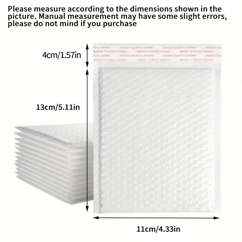10/50pcs Composite Pearlescent Film Bubble Bag White Garment Packaging Express Bag Thickened Envelope Foam Waterproof Bubble Bag