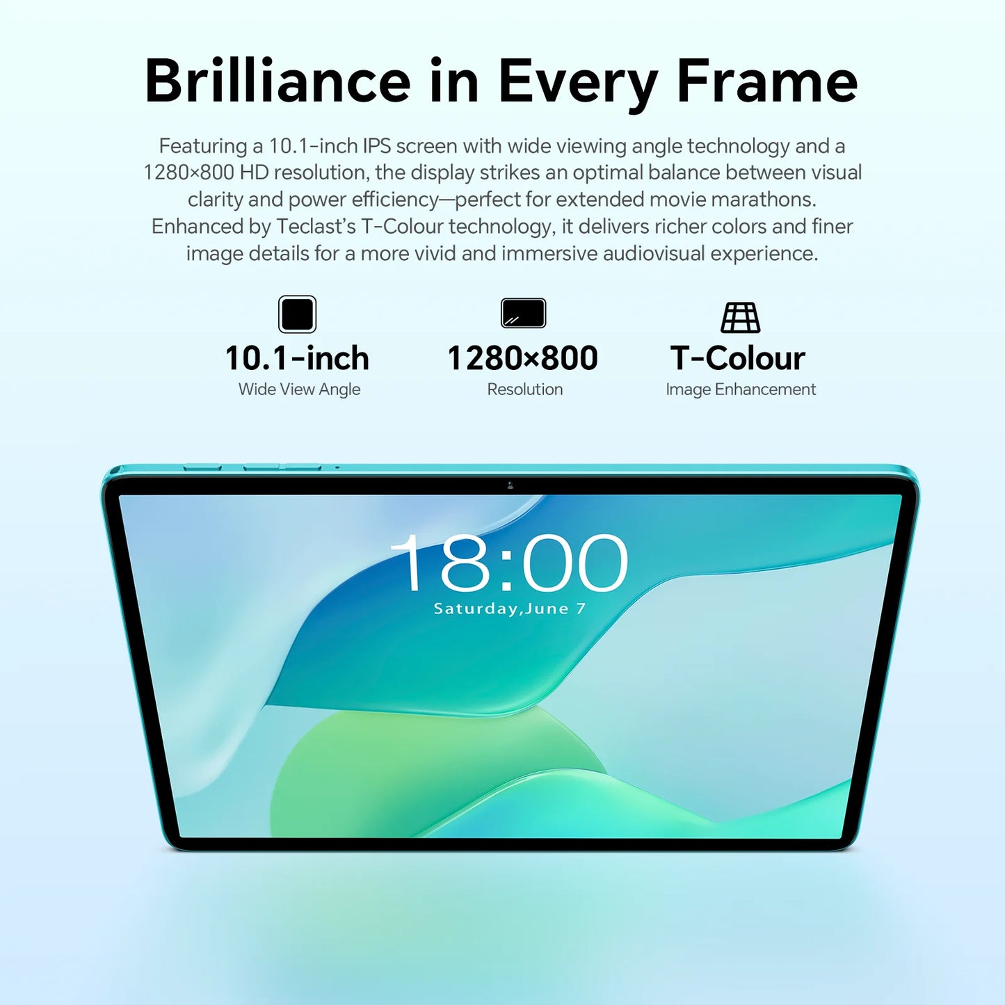 Teclast P33 10.1 Inch Tablet, Android 15, Max 9Gb Ram 64Gb Rom, Wifi 6, 6000Mah Type-C, Dual Camera, Metal Body, Allwinner A333
