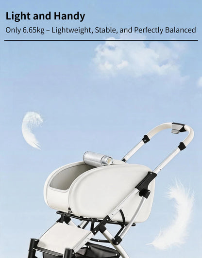 Clear View Foldable Portable Pet Stroller Button Closure Breathable Lightweight Travel Cart Transparent Window For Cats Dogs