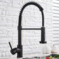 Kitchen Faucets Brush Brass Faucets for Kitchen Sink Single Lever Pull Out Spring Spout Mixers Tap Hot Cold Water Crane