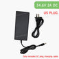 42V 54.6V 2A Battery Power Adapters For Lithium Battery Pack AC100-240V 36V 48V 2A Lithium Battery Charger 5 Plugs EU / US Plug