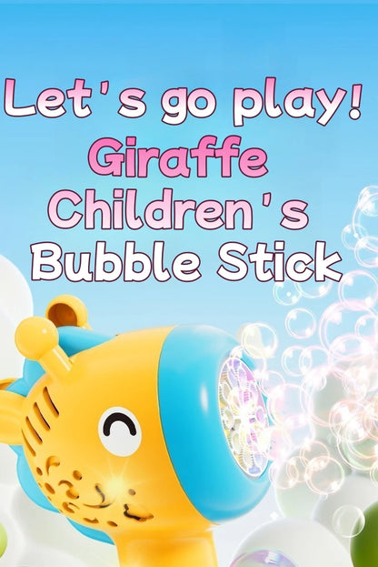 Cartoon Dinosaur Giraffe Bubble Blowing Machine for Children, Fully Automatic Handheld Bubble Stick, Luminous Bubble Toy