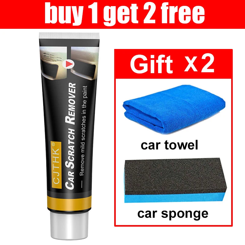 Car Scratch Remover Polishing Paste With Sponge Paint Care Restore Damaged Surface Smooth Finish For Auto Gloss