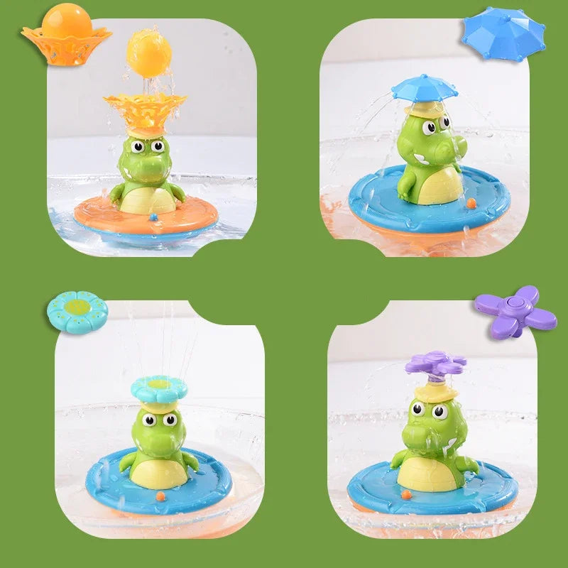 Baby Bath Toys, Glowing Crocodile Water Spray Toys, Multiple Water Spray Modes, Children's Bathroom Swimming Supplies Gifts