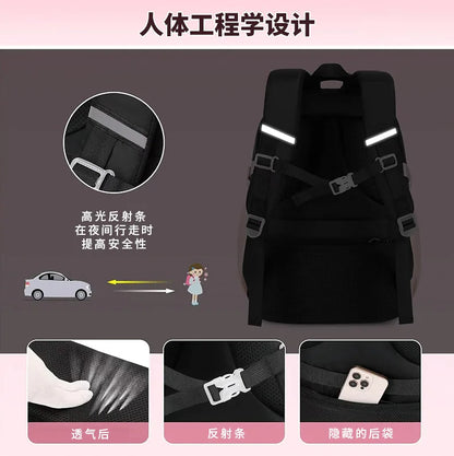 Love Pattern School Bag Backpack Pencil Case lunch bag Three Piece Set Nylon Fabric Waterproof Boy Girl Teenagers Trend Backpack