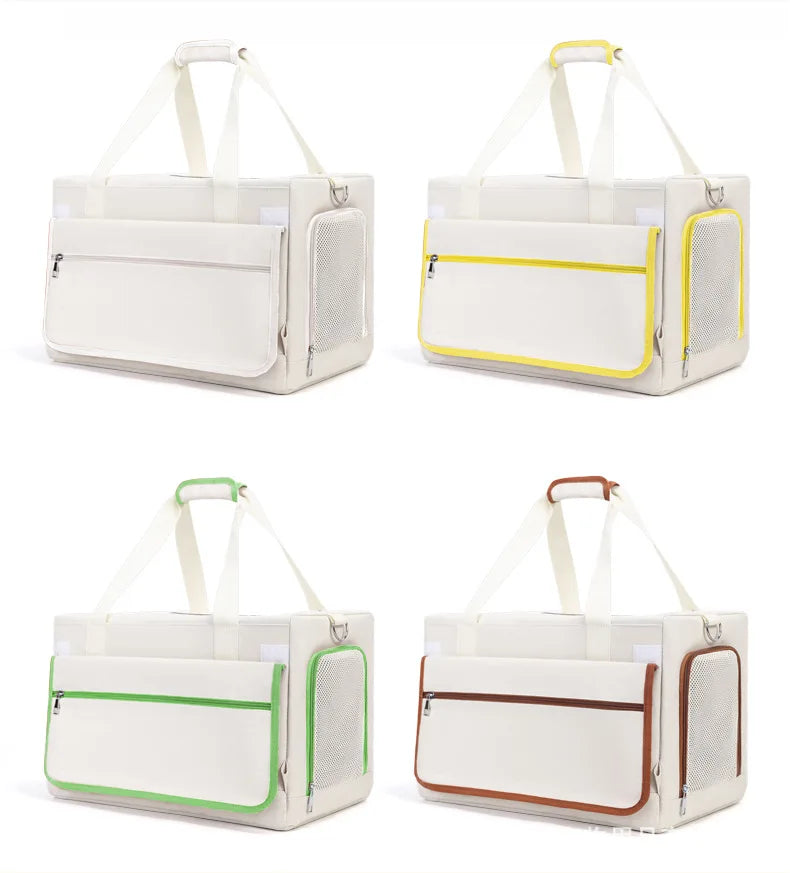 Pet Trolley Case Oxford Double-Decker Pet Travel Bag Luggage Cat Carrier Outings Portable Large-Capacity Breathable 7kg Two Cats