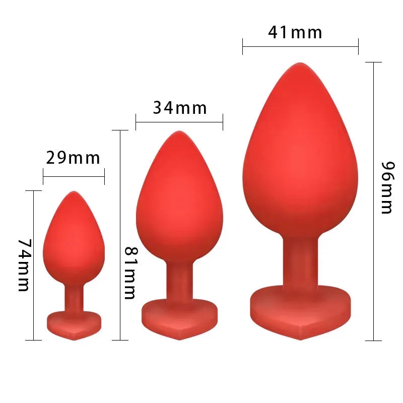 3Pcs Set Butt Anal Plug With Crystal Sex Toys for Women Men Soft Silicone Erotic Massager Stimulator Dildo Adult Product Plug