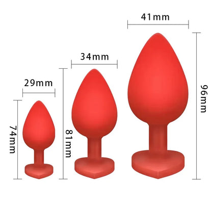3Pcs Set Butt Anal Plug With Crystal Sex Toys for Women Men Soft Silicone Erotic Massager Stimulator Dildo Adult Product Plug