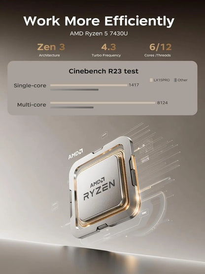 ACEMAGIC LX15PRO Laptop 15.6inch FHD Laptop AMD Ryzen 5 7430U 16GB RAM 512GB SSD Windows 11 Pro Notebook 180° Flip Computer Wifi6 BT5.2