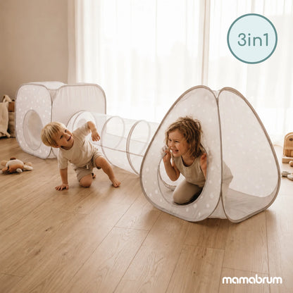 Mamabrum Large Tent Set for Kids with Tunnel and Cube 3 in 1 Fun Sensory Motor Motor for Home and Garden 3 +
