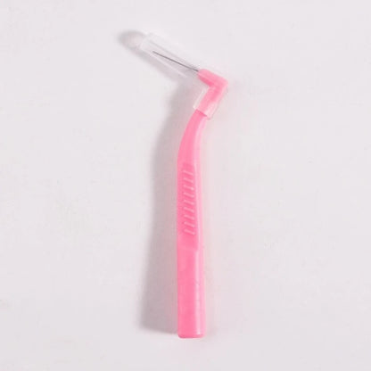 100pcs L-Shape Interdental Brush Wire Orthodontic Interdental Brush Orthodontic Toothbrush Soft Bristle Oral Care