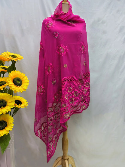 Muslim Fashion Styles Hijabs Scarf Turbans For Women Scarf Shawl Set Chiffon African Femme Head Wrap Scarves 205x105cm Wholesale