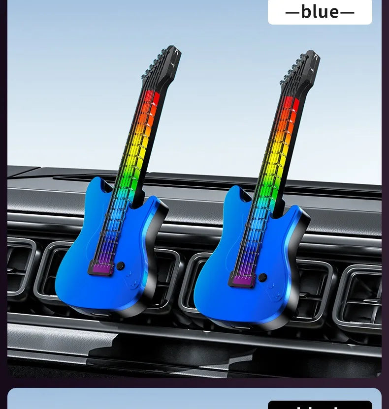 1PC Car Air Conditioner Vent Guitar Aromatherapy Atmosphere Light Perfume Fragrance Decorative Music Pickup Lamp Car Accessories