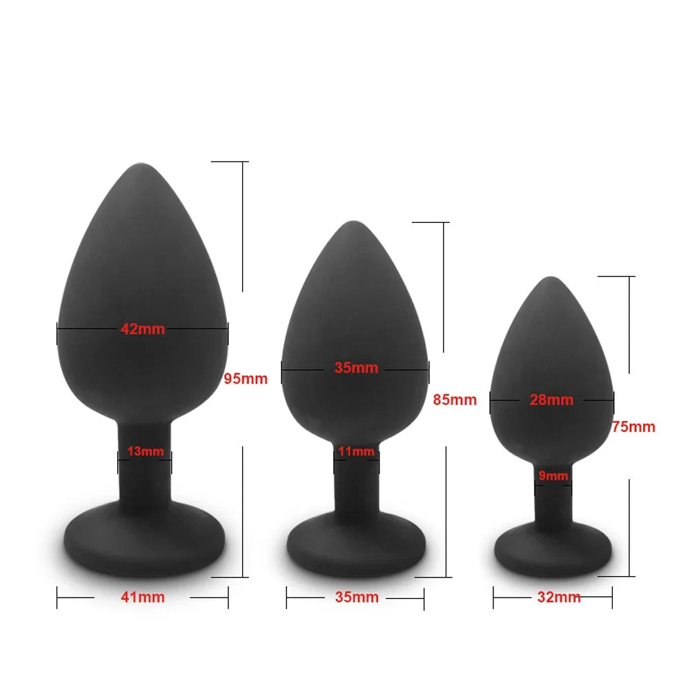 S/M/L Soft Silicone Anal Plug Mini Erotic Butt Plug Sex Toy for Anal Toy Beginner Men Women Gay Couples Prostate Stimulator