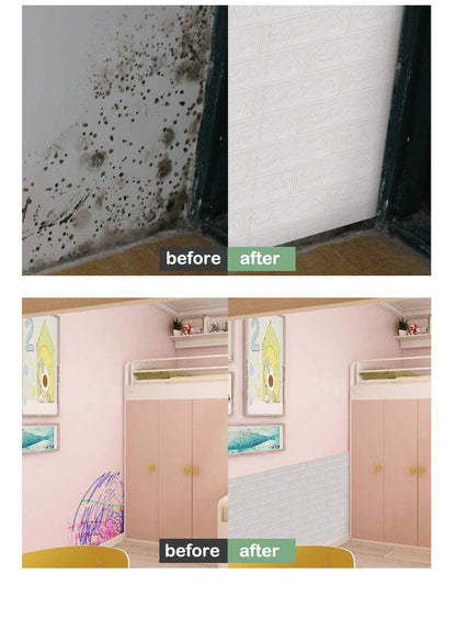 Black Brick Pattern Wallpaper Thick Waterproof and Moisture-Proof Living Room Bedroom Decorative Sticker Self-Adhesive