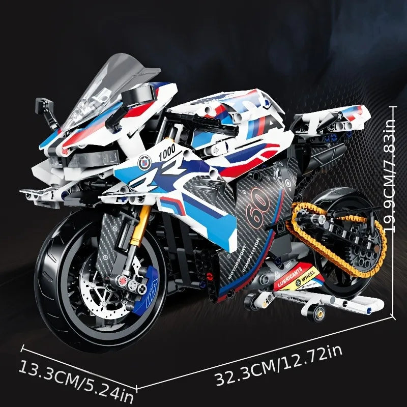 1:8 Motorcycle Building Blocks Set Super Motorbike Model Kit Technical Racing  Assembled Toys Gifts 