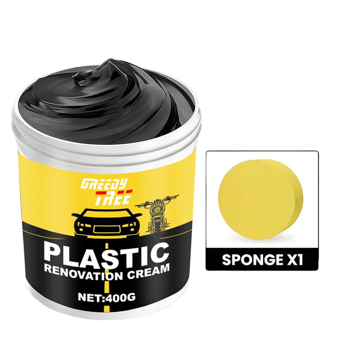 400g Heavy-Duty Car Plastic Renovator Wax - Fast-Acting Scratch Repair, Restores & Protects Car Bumpers, Interiors, Dashboard