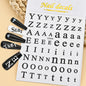 3D Glittery Gothic Letter Design Nail Art Stickers Uppercase Alphabet Letters Artistic Designs DIY Nail Art Decals Decoration #1
