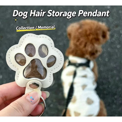 S27 Dog Hair Collector Keychain Leather Pet Memorial Gift Keepsake for Dogs and Cats Fur Storage Pendant Charm Gift Keychain