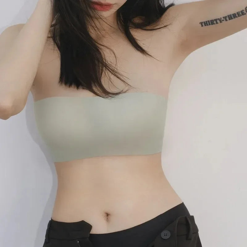 Sexy Seamless Tube Top Bra Invisible Strapless Bras Women Underwear Thin Non Slip Push Up Bralette Wireless Female Lingerie