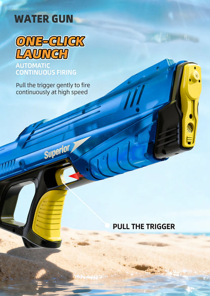New Electric Water Guns Children Wholesale AutomaticWater Absorption Battery DisplayLarge Capacity Boys' Water PlayToyWater Gun
