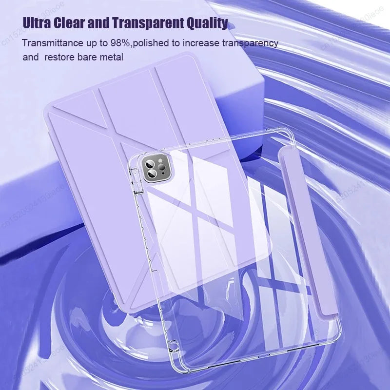For iPad Air 5th 6th 12th 11th iPad Pro 11 12.9 13 Air 11 M4 10th Gen 10.9 10.2 9th 8th 9.7 Mini 7 6 Smart Case with Pen Holder
