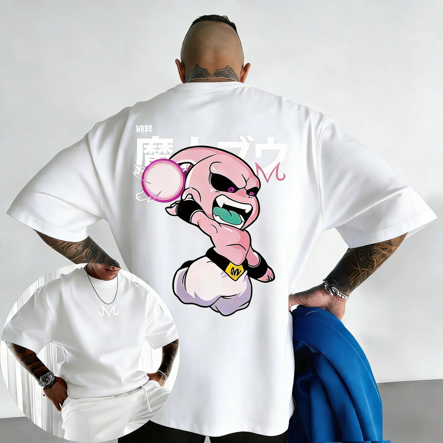 2026 New Dragon Ball Anime Cotton T-shirt Summer New Majin Buu Printed Men's and Women's Street Hip Hop Casual Short Sleeve Top
