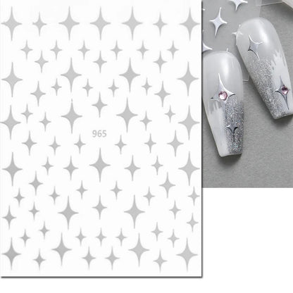 3d Nail Art Stickers Red Black White Love Hearts Stars Clouds French Full Tips Adhesive Nail Decals Slider For Manicure