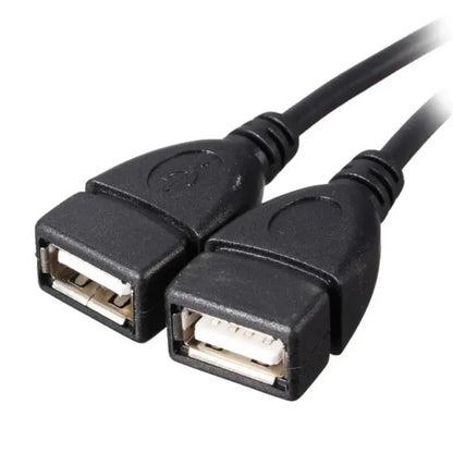 High Quality USB 2.0 Cable USB Double Splitter Adapter Cable One To Two Female To USB 2 Male Power Extension Cable