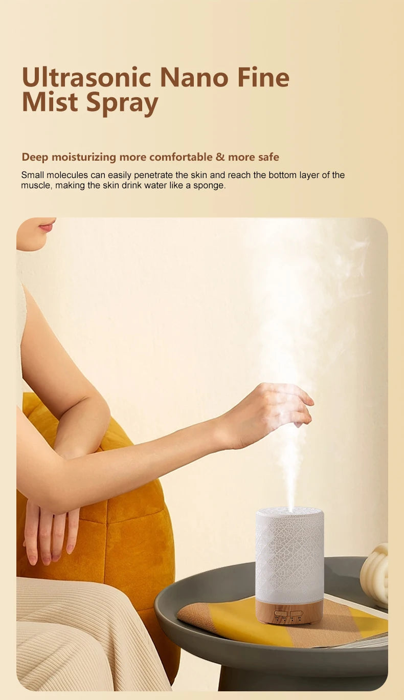 Essential Oil Aroma Diffuser Fragrance Cool Mist Difusor USB Powered Ultrasonic Air Humidifier with 7 Color LED Lights