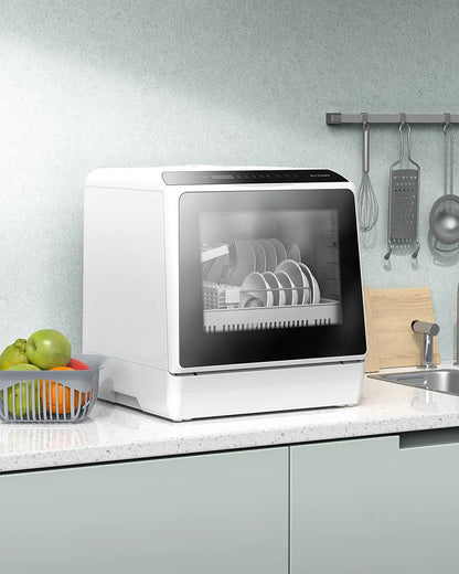 BlitzHome BH-CDW1 Smart Portable Countertop Dishwasher with APP Control 4-6 Sets Big Capacity Dual Water Inlet Modes Washers
