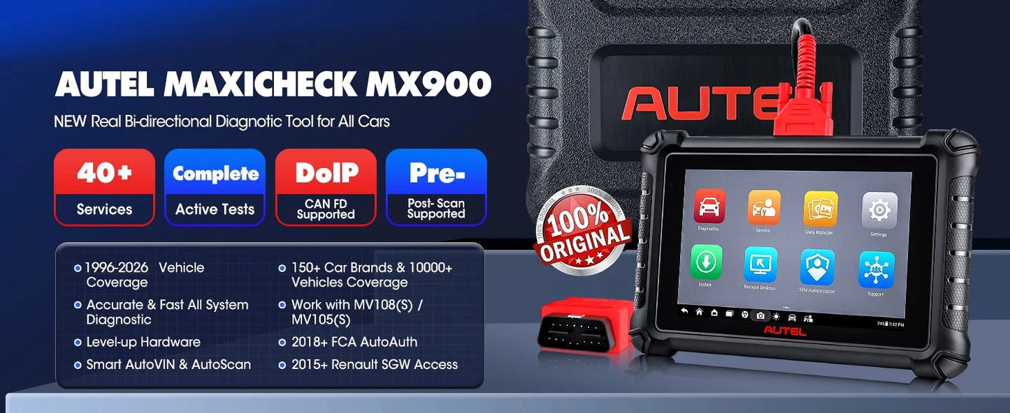 Autel MaxiCheck MX900 Automotivo Diagnostic Tool MK900 CAN FD/DoIP Bi-directional OBD2 Scanner Tools Upgraded of MX808S MK808S