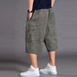 New Summer Men Cotton Thin Casual Shorts Man Elastic Waist Loose Jogger Cargo Shorts Pants Quality Male Straight Pants Size 6XL