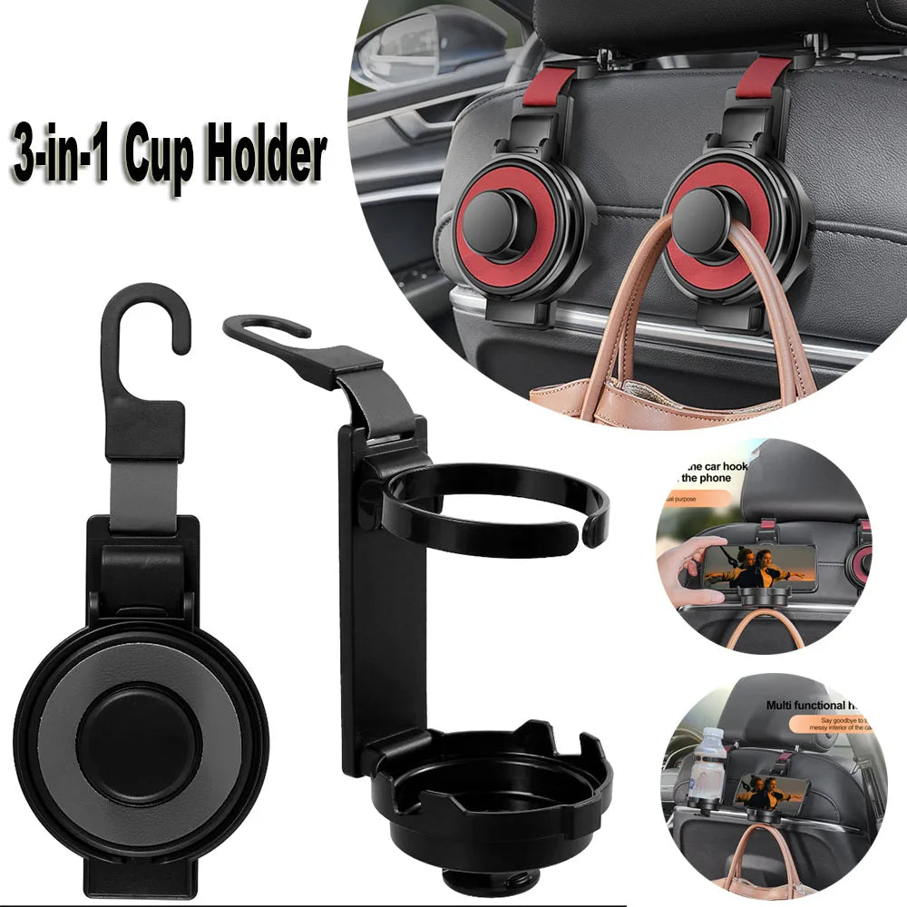 Car Cup Holder for Air Vent Universal Adjustable Drink Rack Stand for Water Bottles & Ashtray Anti-Shake Stable Auto Organizer