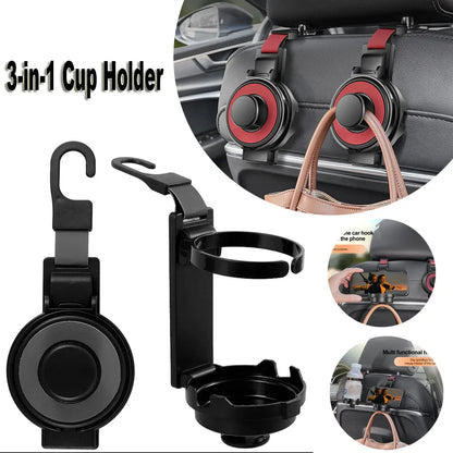 Car Cup Holder for Air Vent Universal Adjustable Drink Rack Stand for Water Bottles & Ashtray Anti-Shake Stable Auto Organizer