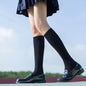 JK Women Black White Knee High Lolita Socks Lady Girls Over Knee Cute Long Sock Thin Breathable Solid Color Stockings For Women