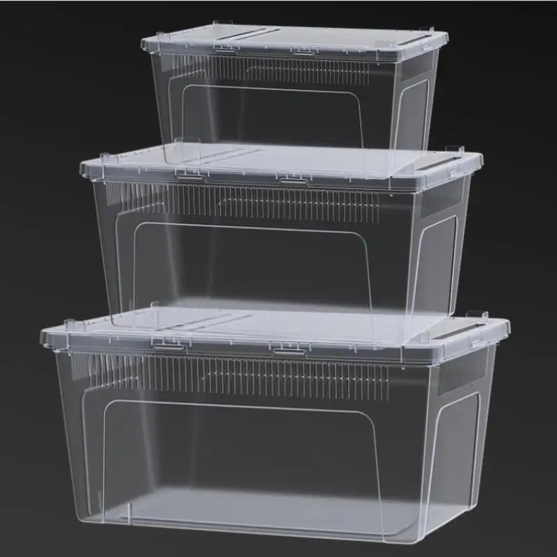 Hot Sale Clear Plastic Reptile Terrarium Ventilated Breeding Box For Lizards Snakes And Small Pets