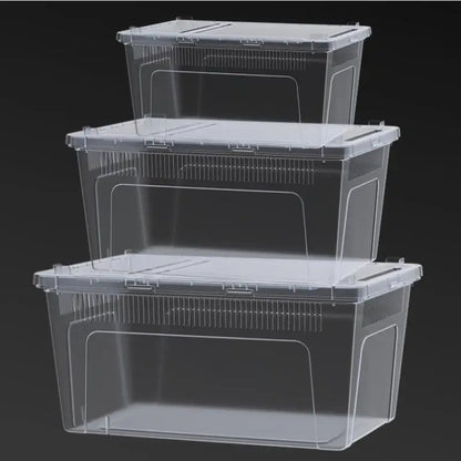 Hot Sale Clear Plastic Reptile Terrarium Ventilated Breeding Box For Lizards Snakes And Small Pets